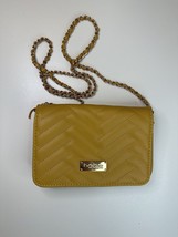 Bebe Sophia Tan Vegan Leather Quilted Crossbody Clutch Purse Chain Strap - £9.80 GBP