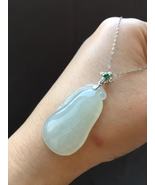 18K Solid White &amp; Natural Myanmar Icy White Jadeite Jade Fugua Pendant  - $336.00