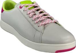 COLE HAAN Women&#39;s GrandPrø White/Pink Tennis Sneaker, W19395 - £101.98 GBP