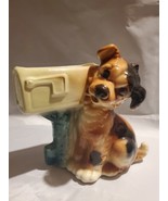 Vintage Royal Copley Ceramic Puppy Dog WITH U.S. Mailbox Planter 8&quot; - $31.12 CAD
