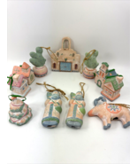 Vintage Southwest Ornaments Clay Terracotta Ceramic Pastels 11 pieces - $49.99