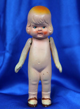 Adorable 1950s Made in Japan All Bisque Frozen leg Jointed Arm 4.5&quot; Bisque Doll - £27.54 GBP
