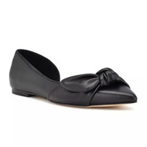 Nine West Women D&#39;orsay Ballet Flats Bannie3 Size US 10.5M Black Faux Leather - £38.72 GBP