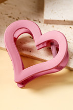Light Pink Simple Frosted Heart Shaped Hair Claw Clip - $33.55 MXN