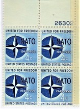 U S Stamp - NATO United for Freedom 4 Cent Stamp, Plate Block - $2.25