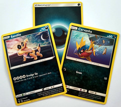  Pokémon 3-pack Trading Cards Sandile 551 Caravanha 318 Basic Plus Energy - £2.76 GBP