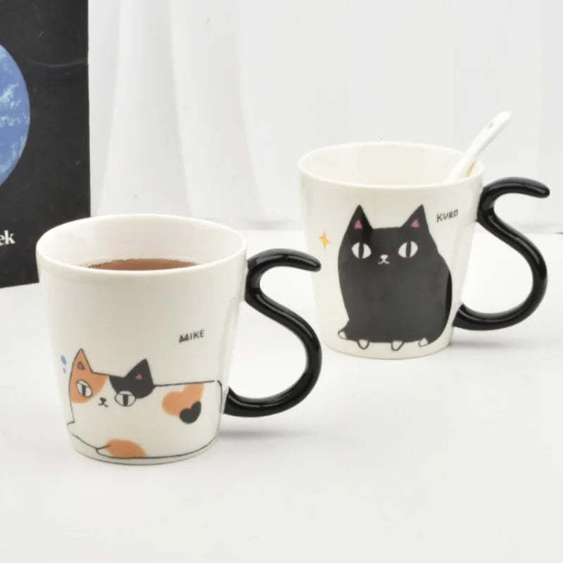 Cute Japanese Cartoon Cat Ceramic Mug for Home Decor - $25.99