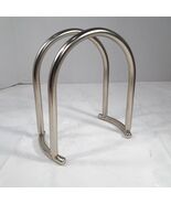 Napkin Holder Modern arc satin nickel silver stainless steel heavy metal... - $25.00
