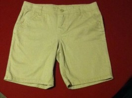 Girls Size 12 1/2 Justice uniform shorts long uniform khaki beige tan - $13.79