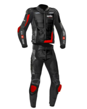 Aprilia Men Black Motorcycle Motorbike Cowhide Leather Racing Ce Rated Suit - £231.73 GBP