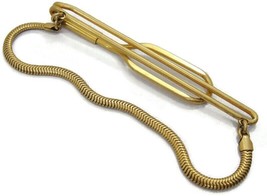 2 1/2&quot; Classic Forstner 1/20 12KGF Gold Tone Neck Tie Bar With Snake Tie Chain - £53.60 GBP