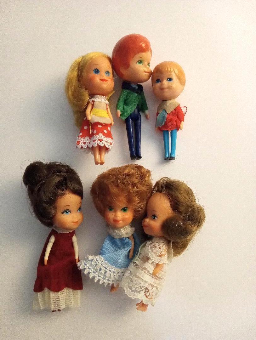 The Littles Vintage  1980 Doll Lot Pretend Play Dolls Jointed Toy Dollhouse Play