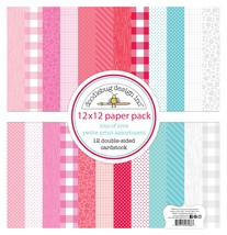 Doodlebug Petite Prints Double-Sided Cardstock 12&quot;X12&quot; 12/Pk-Lots Of Love, 12 De - $19.99