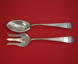 Bright-Cut William Wilson and Son Sterling Silver Salad Serving Set 2pc - £640.09 GBP