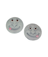 Set of 2 Silly Garden Gnome Cement Stepping Stones 10.25 Inch Diameter - £31.17 GBP