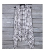 Black And White Plaid Long Sleeveless Vestd - $38.99 CAD