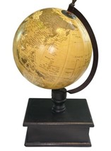 Vintage Style World Globe on Wood Base w/ Drawer 16&quot; Tall Desk Decor India - $29.99