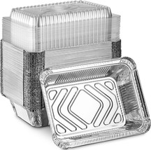 Montopack Disposable Takeout Pans With Clear Lids | 2Lb Capacity Aluminum Foil - £28.76 GBP