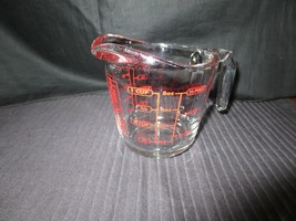 Vintage ANCHOR HOCKING 1-Cup Glass RED MEASURING CUP - £6.25 GBP