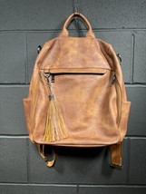 Women&#39;s Backpack PU Leather Bag Inner Outer Pockets Boho Moto Bag - £15.66 GBP