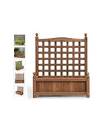 Wooden Planter Box with Trellis Solid Fir Durable Weather Resistant Outdoor - £71.30 GBP