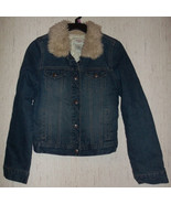 EXCELLENT GIRLS abercrombie DISTRESSED JEAN JACKET W/ QUILTED LINING    ... - €24,32 EUR