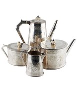 1849 Elkington,Mason &amp; Co Silverplate Café &amp; Thé Ensemble (4 Pièces) Crè... - $37,696.88 MXN