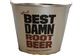 5qt Metal Beer Bucket Best Damn Root Beer 2 Sided Logo - £15.71 GBP