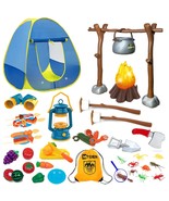 Kids Camping Set With Campfire, Play Tent , Binoculars, Oil Lantern, Tod... - £48.33 GBP