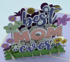 Best Mom Ever 3D Pop Up Card Mother&#39;s Day Flowers Spring Happiness Joy Love - £9.54 GBP