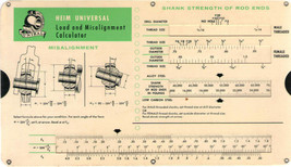 Vintage Engineering Slide Rule Load &amp; Misalignment Calculator - £12.60 GBP