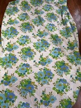 Sears Perma Press Fine Muslin Floral Sheet Blues Greens 70s Fitted 54 x ... - £13.18 GBP