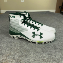 Under Armour Mens Football Cleat 13.5 White Green Shoe Lacrosse Spine Hammer B4 - £23.77 GBP