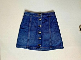 H &amp; M Divided Womens Sz 2 Skirt Button Up Jean Denim mid thigh - $7.92