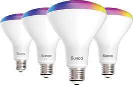 Sunco Lighting Br30 Alexa Smart Flood Light Bulbs 4 Pack, 8W,, No Hub Re... - £43.25 GBP