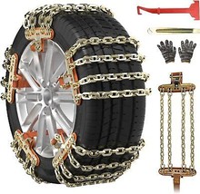 Qoosea Snow Chains for Car Tire Chains 6Pack Anti-skid Car Chains Adjustable - £57.28 GBP