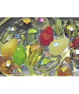 15mm Mixed Colors Faceted Cut Crystal Teardrop Beads (100) - £7.40 GBP