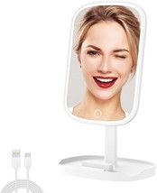 Rechargeable LED Makeup Mirror - Tri-Color, Touchscreen, High-Definition - £17.06 GBP