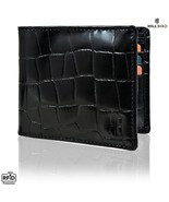&quot;HILL BIRD&quot; RFID Blocking Bi-fold Genuine Leather Mens Wallet Purses-BLA... - £15.64 GBP