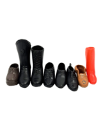 Vintage Action Figure Doll Single Shoes Boots Rubber Plastic Lot Black B... - $25.00