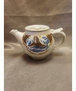 Handcrafted Vintage Artisan Teapot Beige/Brown/Blue - $20.27