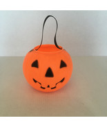 Vintage Halloween pumpkin candy pail with handles plastic blow mold decor  - €17,09 EUR