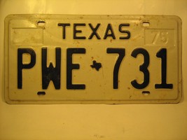 Car Tag License Plate 1975 Texas #Pwe 731 [Y59C2] - £8.92 GBP