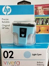 HP 02 VIVERA Light Cyan Colored Ink Cartridge, Standard, HP C8774WN SEALED  - $20.00