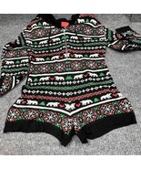 Joyland Christmas Romper Black Sweater Women Small Polar Bear Hooded Zip... - £28.97 GBP