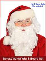 Costume Adventure Deluxe Santa Beard and Wig Set Santa Claus Beard and Wig Santa - £47.96 GBP