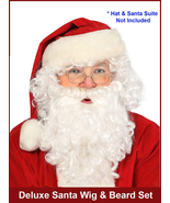 Costume Adventure Deluxe Santa Beard and Wig Set Santa Claus Beard and W... - £46.69 GBP