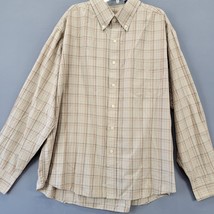 Puritan Men Shirt Size XL Brown Preppy Plaid Classic Button Down Long Sleeve Top - £10.75 GBP
