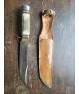 VINTAGE EDGE MARK 473 SOLINGEN STAG HUNTING KNIFE w/ SHEATH WESTERN GERMANY - $143.55