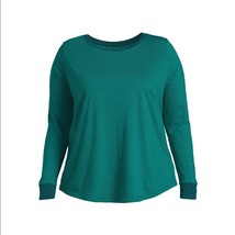 Terra &amp; Sky Women&#39;s Plus Size Long Sleeve T-Shirt, Green Size 0X(14W) - £14.78 GBP